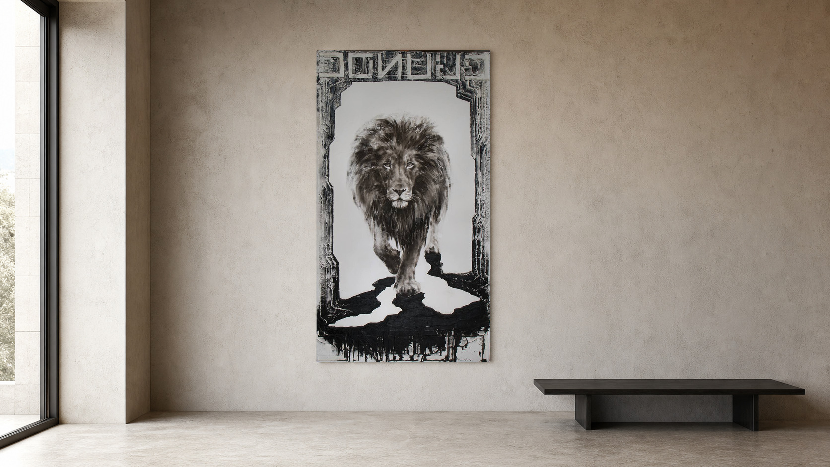Grande leone shown in an interior as a scale reference